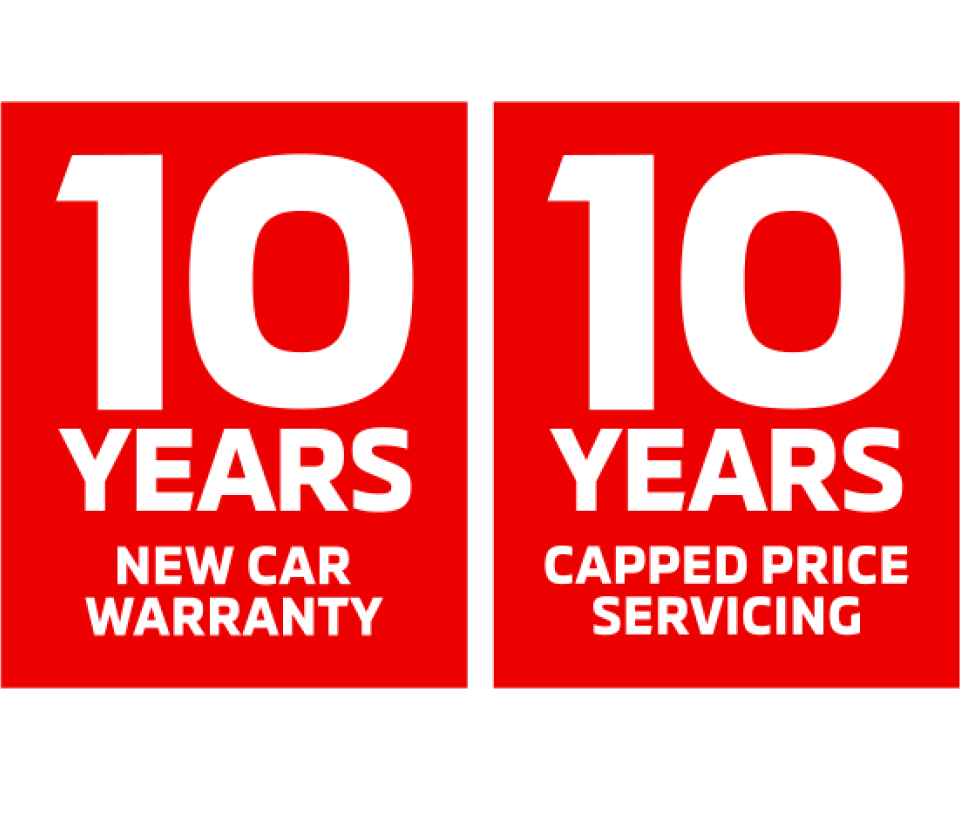 10 Years new car warranty. 10 years capped price servicing.